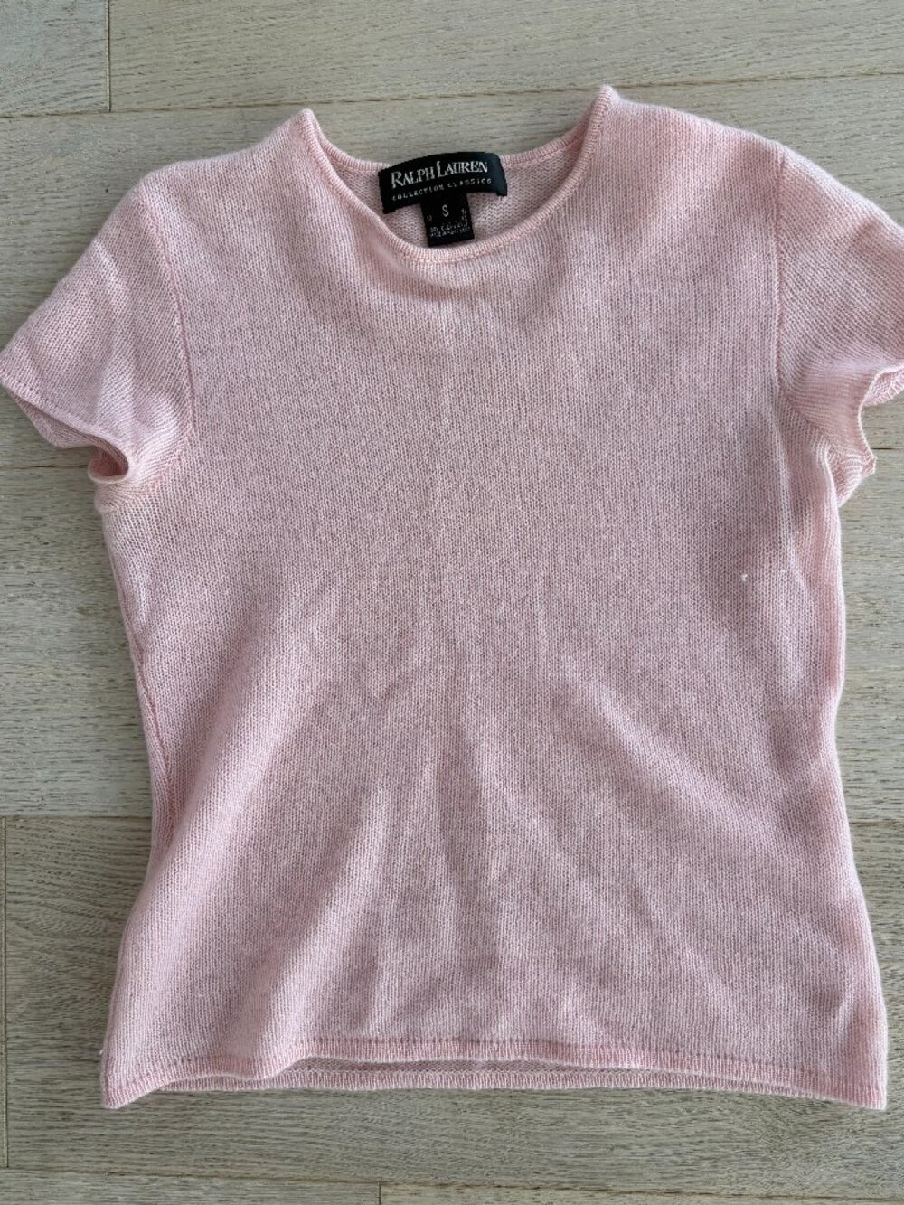 Ralph Lauren Collection 100% Cashmere Short Sleeve Sweater | Size S | Pink